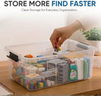 Superio 21 Quart Clear Plastic Storage Boxes with Lids, Stackable Organizer Containers, BPA-Free Storage Bins for Home, Office, School & Dorm, 1 Pack - Image 3