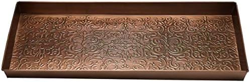 HF by LT Enchanted Scroll Pattern Metal Boot-Tray, 30 x 13 inches, Antique Copper Finish - Image 2