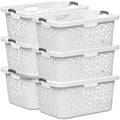EconoHome Laundry Basket - Large 2 Bushel Laundry Basket with Handles - Stackable Plastic Hamper for Dirty Clothes - Storage Bin & Organizer for Bathroom, Bedroom - White, 70.5L Capacity – Heavy Duty by EconoHome