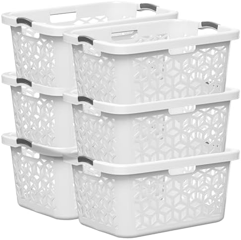 EconoHome Laundry Basket - Large 2 Bushel Laundry Basket with Handles - Stackable Plastic Hamper for Dirty Clothes - Storage Bin & Organizer for Bathroom, Bedroom - White, 70.5L Capacity – Heavy Duty by EconoHome