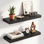24 Inch Floating Shelves for Wall 2 Pack, Wood Wall Bathroom Shelves by RICHFOCUS