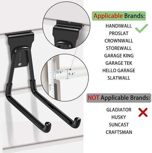 klasit Slatwall Hooks Black 20Pack Firmly and Durable Slatwall Accessories - Image 2