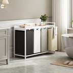 Herture Laundry Hamper with Shelf, Laundry Basket 4 Section, Laundry Sorter with Pull-Out Removable Large 4 Color Bags and Movable Wheels, Metal Frame, 4 x 15.87 Gallons (60L), White PF07XLE - Image 6