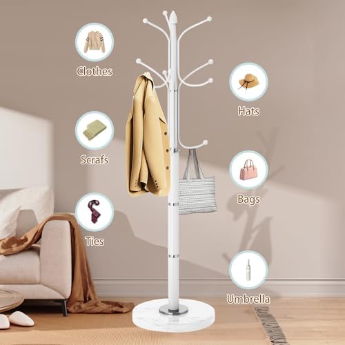 OIRUMIE Coat Rack,Coat Rack Freestanding with 12 Hooks for Entryway,Corner - Image 5
