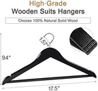 TOPIA HANGER Wooden Hangers 20 Pack, Black Wood Coat Hanger for Closet - Image 2
