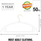 MIZGI Clear Hangers 50 Pack, Patented Rounded Shoulder Acrylic Hangers - Image 5