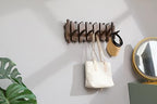 Natural Wood Wall Mounted Piano Coat Rack| Coat Rack Wall Mount| Flip Down Wall Hook Rack 7 Hooks| Entryway Wall Art Hook,Made of Acacia Wood (Wood Wax Oil Dyed Walnut Color).Wall Art - Image 6