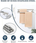 Alise Double Towel Bar,16" Towel Racks for Bathroom Wall Mounted,Nickel - Image 3