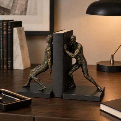 Comfy Hour 13 Inch Gymnastic Men Bookends, Bronze Athlete, Set of 2 - Image 2