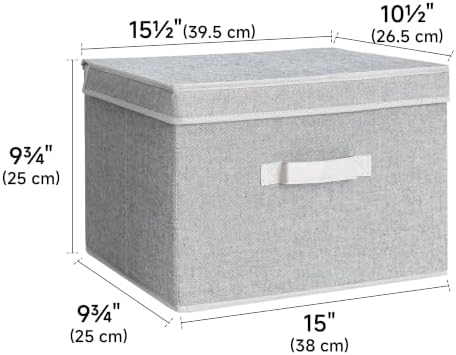 StorageWorks Fabric Storage Bins with Lids, Closet Storage Bins - Image 2