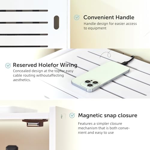 WiFi Router Storage Cabinet, WiFi Box Hider with Cable Management - Image 5