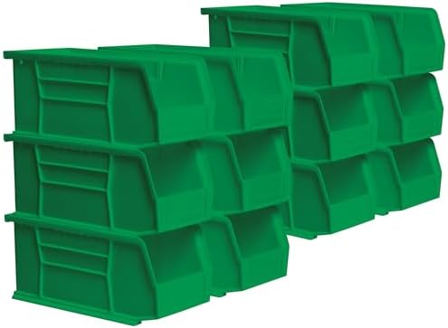 Akro-Mils 30230 AkroBins Plastic Storage Bins, 11"x5"x5", Green, 12-Pack by Akro-Mils