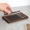 Pen holder Organizer of Office desks,Walnut Desk Pen Stand,Wave Pen Tray Accessory,Teacher Gifts,Suitable for School,Home,Desktop Art Accessories (Walnut, 5 Grid) by JUTSTJUKO