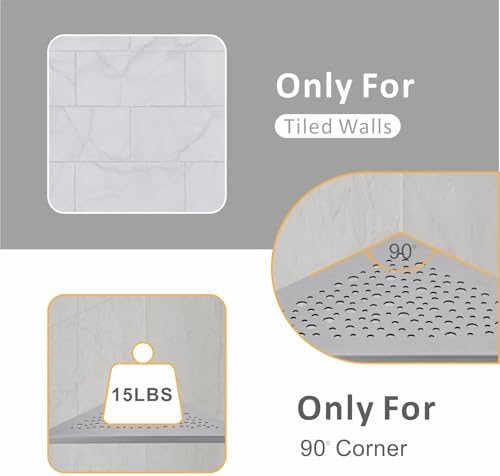WELLUP Corner Shower Shelf Brushed Nickel 2 Pack,10" Shelf for Tiled Wall - Image 4