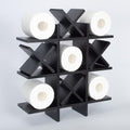 DAOYOUSKY Tic Tac Toe Toilet Paper Holder Stand with 4pcs Wooden X, Farmhouse Rustic Wall Mounted Funny Toilet Papers Storage Organizer with Shelf, Guest Bathroom Decor, Black by Unknown