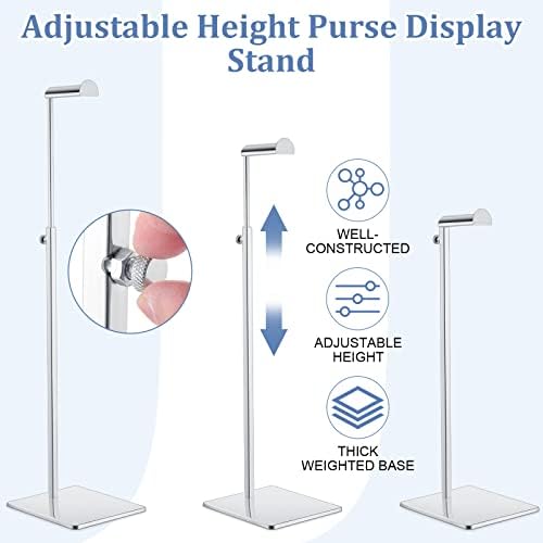 Landhoow 4 Pcs Purse Display Stand Stainless Steel Hook Holder,Silver - Image 3