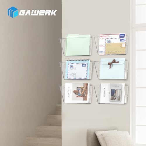 Gawerk Single Pocke Wall Mount File Holder Organizer (Clear, 8 Pack) - Image 6