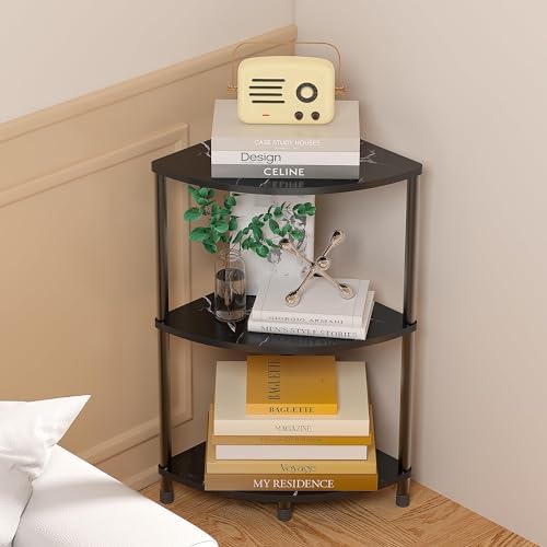 3 Tier Corner Book Shelf Stand for Bathroom, 23.2", Black by Greatseas