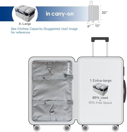 Grand Fusion Stow-N-Go Hanging Travel Shelves, Packing Organizer for Luggage. Carry on Closet for Suitcase. Expandable Packing Cube. Travel Essentials. (Light Gray - XL, XL = (L) 17.7" x (W) 11.8") - Image 4