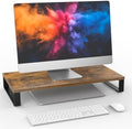 XINYAO Wood Monitor Stand Riser for Desk, 24x12x3 inch, Rustic Brown by XINYAODirect