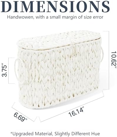 Coeusy Toilet Paper Basket with Lid, Wicker Basket for Bathroom Organizer - Image 3