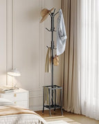 CHOEZON Coat Rack Freestanding, Coat Rack with Umbrella Holder, Entryway Hanger Stand with12 Hooks, Metal Hall Tree for Bags, Coats, Hats, Entryway, Hallway, Living Room, Bedroom, Office Black TYM01BB - Image 4