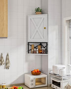 CHOEZON Bathroom Wall Cabinet, Corner Medicine Cabinet, Wall Mount Corner Cabinet for Bathroom with Open Shelf and Adjustable Shelf, Space-Saving, for Bathroom, Kitchen, Living Room, White and Black - Image 3