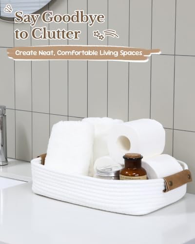 Sea Team Nesting Rectangular Woven Cotton Rope Storage Basket, 3‑Pack - Image 4