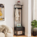 LUMTOK Hall Tree with Shoes Bench Storage,Small Coat Rack with Drawers - Image 5