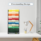 EASEPRES Desk File Organizer Mesh 11-Tier, Hanging Wall Mount Document Organization Stand, Desktop Vertical Mail Paper Folder Holder Rack with Bottom Tray for Office Home Cubicle Countertop, Black - Image 6