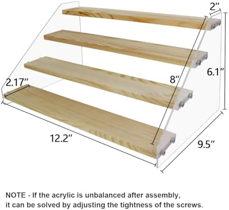 VAEHOLD Spice Rack Organizer for Cabinet & Countertop - Seasoning Organizer Spice Shelf - Space Saving Wooden Display Risers Shelf Showcase Fixtures Jewelry (4 Tier) - Image 4