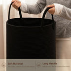 OIAHOMY 80L Nursery Hamper Laundry Basket Laundry Hamper Black - Image 6