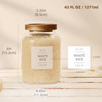 2 Pack Glass Food Storage Containers with Airtight Acacia Wood Lids and 132 Kitchen Pantey Labels Preprint - 43 LF OZ Borosilicate Glass Canister Sets for Food,Coffee,Cookie,Tea,Candy,Sugar - Image 3
