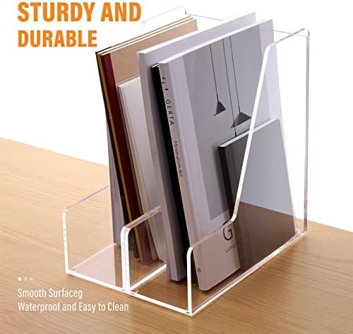 SANRUI Acrylic Desk Organizer Magazine File Holder, Clear, 2-Pack, A4 Size - Image 5