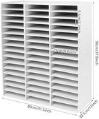 Literature Organizer,Desktop File Sorter Mail Center,Paper Storage Cabinet with 48 Slots Compartments,Suitable for Home School Office (48 Slots White) - Image 5