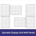 WELLCO 8 Pack Grid Wall Panels 15.7"x 11.8" Gridwall for Any Retail Display, Portable and Assembled Wall Grid with Extra Joining Clips and Hooks, Black - Image 6