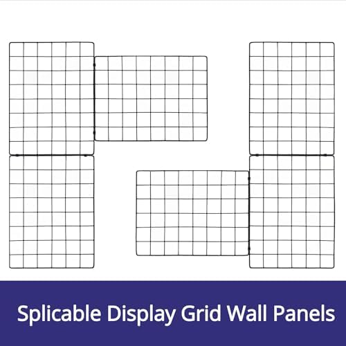 WELLCO 8 Pack Grid Wall Panels 15.7"x 11.8" Gridwall for Any Retail Display, Portable and Assembled Wall Grid with Extra Joining Clips and Hooks, Black - Image 6