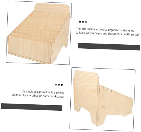 Wooden Multi Compartment Mail Organizer for Invoices Receipts and Bills - Image 3