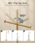 FORIOUS Toilet Paper Holder Stand, 4 Roll Storage, Weighted Base - Image 3