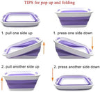 SAMMART 41L (10.8 gallon) Collapsible Plastic Laundry Basket-Foldable Pop Up Storage Container/Organizer-Portable Washing Tub-Space Saving, Water capacity: 32L (8.4 gallon) (Rectangular, Lt. Purple) - Image 6