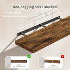 QEEIG Long Floating Shelves for Wall (Brown, Set of 2, 39.4") - Image 4
