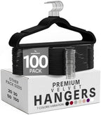 Utopia Home Velvet Hangers, Black, 100 Pack by UTOPIAHOME
