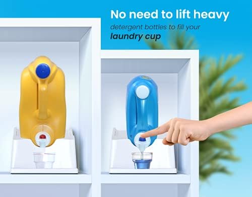 Liquid Laundry Detergent Holder Stand with Drip Tray - 2 Pack - White - Image 3
