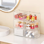 caktraie 6-Pack Acrylic Stackable Storage Drawers for Vanity, Desk, Bath - Image 7