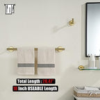 JQK Bath Towel Bar Brushed Gold, 18 Inch 304 Stainless Steel Thicken 0.8mm Towel Rack Bathroom, Towel Holder Wall Mount, Total Length 20.47 Inch TB110L18-BG - Image 3