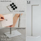 MARMOLUX ACC Free Standing Toilet Paper Holder Stand Storage | 4 Jumbo Roll Bathroom Hardware Toilet Tissue Organizer | Stainless Steel Bathroom Decor Accessory -Brushed Nickel/White Marble Base - Image 3