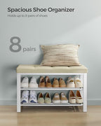 SONGMICS Shoe Bench, Entryway Bench with Cushion, Space-Saving - Image 5