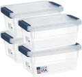Tribello Plastic Storage Containers with Lids, Clear Plastic Storage Bins with Lids Stackable, 4 Pack - Made In USA (15 Quart) by Tribello