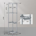 ELYKEN Corner Shower Caddy Standing, 4 Tier Metal Shower Organizer, Silver - Image 2