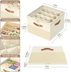 Shoe Organizer for Closet,2 Pack Foldable Shoe Storage Organizer Box Bin with Adjustable Dividers and Clear Cover, Fits up to 16-32 Pairs（Beige） - Image 3